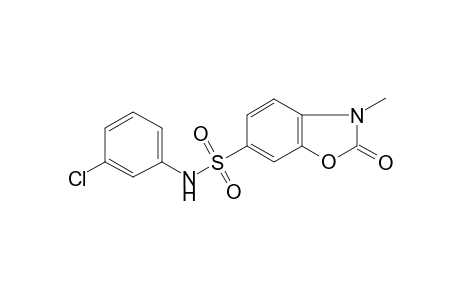 Benzooxazole-6-sulfonic acid, 3-methyl-2-oxo-2,3-dihydro-, (3-chlorophenyl)amide