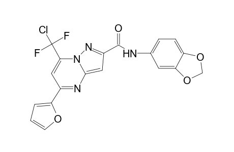 N-(1,3-benzodioxol-5-yl)-7-[chloranyl-bis(fluoranyl)methyl]-5-(furan-2-yl)pyrazolo[1,5-a]pyrimidine-2-carboxamide