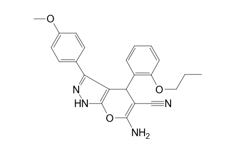 6-Amino-3-(4-methoxyphenyl)-4-(2-propoxyphenyl)-2,4-dihydropyrano[2,3-c]pyrazole-5-carbonitrile