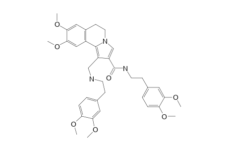 Pyrrolo[2,1-a]isoquinoline-2-carboxamide, N-[2-(3,4-dimethoxyphenyl)ethyl]-1-[[[2-(3,4-dimethoxyphenyl)ethyl]amino]methy l]-5,6-dihydro-8,9-dimethoxy-