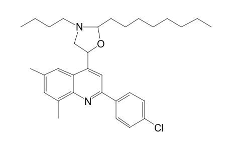 3-N-Butyl-5-[2-[4-chlorophenyl]-6,8-dimethyl-4-quinolyl]-2-N-octyloxazolidine