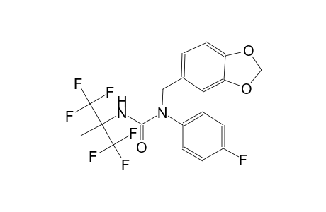 N-(1,3-benzodioxol-5-ylmethyl)-N-(4-fluorophenyl)-N'-[2,2,2-trifluoro-1-methyl-1-(trifluoromethyl)ethyl]urea