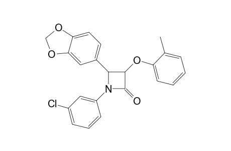 4-(1,3-Benzodioxol-5-yl)-1-(3-chlorophenyl)-3-(2-methylphenoxy)-2-azetidinone