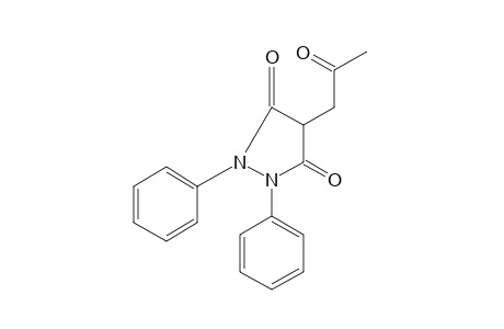 4-acetonyl-1,2-diphenyl-3,5-pyrazolidinedione
