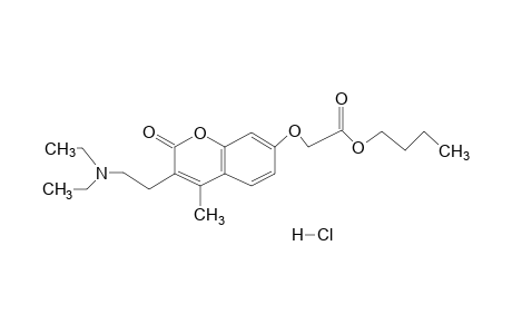 {{3-[2-(diethylamino)ethyl]-4-methyl-2-oxo-2H-1-benzopyran-7-yl}oxy}acetic acid, butyl ester, hydrochloride