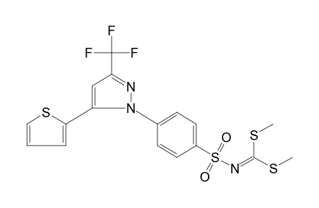 dithio-N-{{p-[5-(2-thienyl)-3-(trifluoromethyl)pyrazol-1-yl]phenyl}sulfonyl}imidocarbonic acid, dimethyl ester