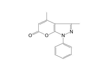 3,4-dimethyl-1-phenylpyrano[2,3-c]pyrazol-6(1H)-one