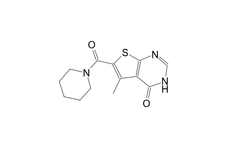 thieno[2,3-d]pyrimidin-4(3H)-one, 5-methyl-6-(1-piperidinylcarbonyl)-