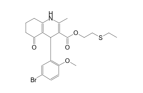 2-Ethylsulfanylethyl 4-(5-bromanyl-2-methoxy-phenyl)-2-methyl-5-oxidanylidene-4,6,7,8-tetrahydro-1H-quinoline-3-carboxylate