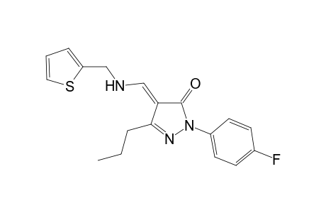 3H-pyrazol-3-one, 2-(4-fluorophenyl)-2,4-dihydro-5-propyl-4-[[(2-thienylmethyl)amino]methylene]-, (4E)-