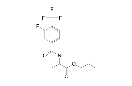 D-Alanine, N-(3-fluoro-4-trifluoromethylbenzoyl)-, propyl ester