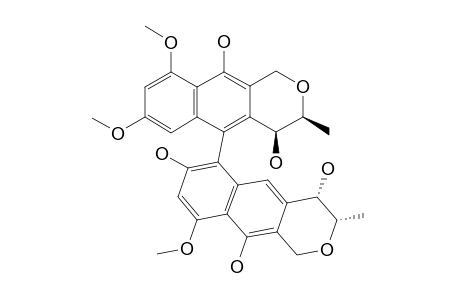 (3S,4S)-6-[(3S,4S)-4,10-dihydroxy-7,9-dimethoxy-3-methyl-3,4-dihydro-1H-benzo[g]isochromen-5-yl]-9-methoxy-3-methyl-3,4-dihydro-1H-benzo[g]isochromene-4,7,10-triol