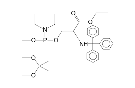 1,2-o,o'-Isopropylideneglycerol, 3-diethylamido(2-carboethoxy-2-tritylaminoethyl)phosphite