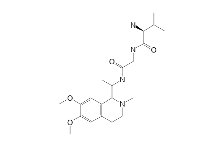 Glycinamide, L-valyl-N-[1-(1,2,3,4-tetrahydro-6,7-dimethoxy-2-methyl-1-isoquinolinyl)ethyl]-