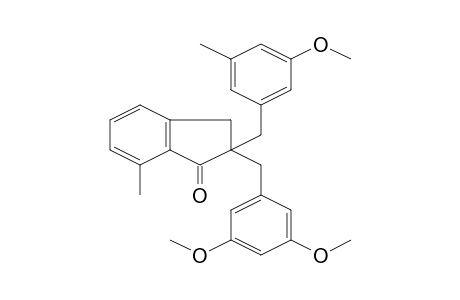 2-(3,5-Dimethoxybenzyl)-2-(3-methoxy-5-methylbenzyl)-7-methyl-1-indanone