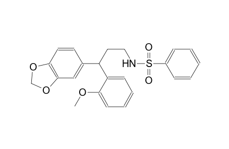 N-[3-(1,3-benzodioxol-5-yl)-3-(2-methoxyphenyl)propyl]benzenesulfonamide