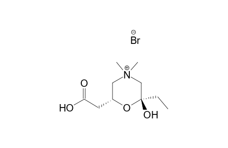 HEMIPROPANOYLCARNITINIUM-(HPRC);(2S,6R)-6-(CARBOXYMETHYL)-2-ETHYL-2-HYDROXY-4,4-DIMETHYLMORPHOLINUM-BROMIDE