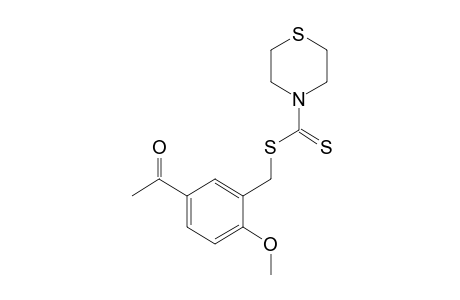 4-Thiomorpholinecarbodithioic acid, 5-acetyl-2-methoxybenzyl ester