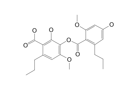 Benzoic acid, 2-hydroxy-3-[(4-hydroxy-2-methoxy-6-propylbenzoyl)oxy]-4-methoxy-6-propyl-