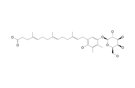 14-[2'-Hydroxy-3',4'-dimethyl-5'-(1"-.beta.-D-galactopyranyloxy)phenyl]-4,8,12-trimethyltetradeca-4,8,12-trienoic acid