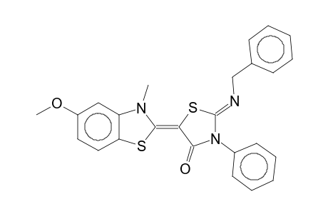 (2E,5E)-5-(5-Methoxy-3-methyl-1,3-benzothiazol-2(3H)-ylidene)-3-phenyl-2-([(E)-phenylmethyl]imino)-1,3-thiazolidin-4-one