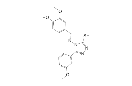 2-methoxy-4-((E)-{[3-(3-methoxyphenyl)-5-sulfanyl-4H-1,2,4-triazol-4-yl]imino}methyl)phenol