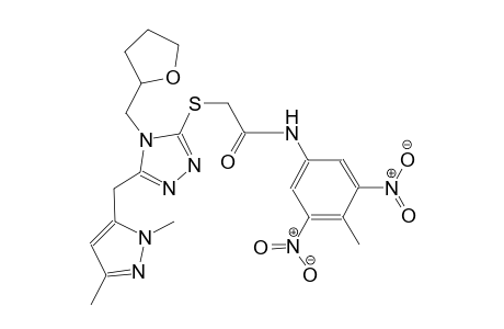 2-{[5-[(1,3-dimethyl-1H-pyrazol-5-yl)methyl]-4-(tetrahydro-2-furanylmethyl)-4H-1,2,4-triazol-3-yl]sulfanyl}-N-(4-methyl-3,5-dinitrophenyl)acetamide