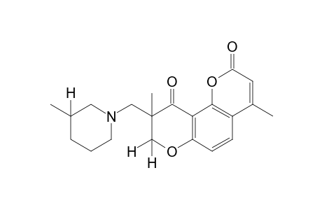 8,9-dihydro-4,9-dimethyl-9-[(3-methylpiperidino)methyl]-2H,10H-benzo[1,2-b:3,4-b']dipyran-2,10-dione