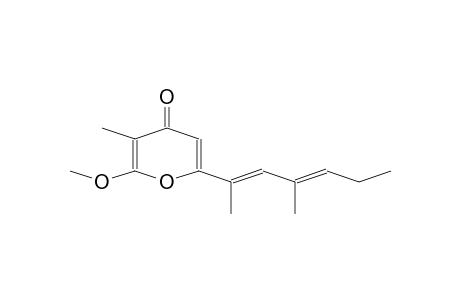 4H-PYRAN-4-ONE, 6-(1,3-DIMETHYL-1,3-HEXADIENYL)-2-METHOXY-3-METHYL-