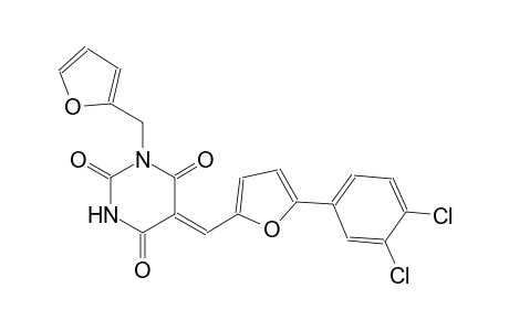 (5Z)-5-{[5-(3,4-dichlorophenyl)-2-furyl]methylene}-1-(2-furylmethyl)-2,4,6(1H,3H,5H)-pyrimidinetrione