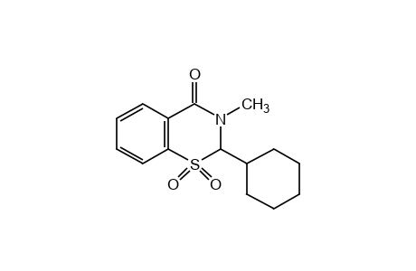 2-cyclohexyl-2,3-dihydro-3-methyl-4H-1,3-benzothiazin-4-one, 1,1-dioxide