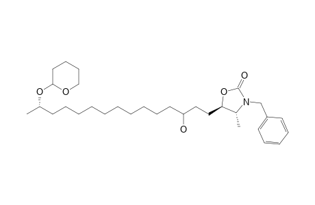 (4R,5R,14'S)-3-Benzyl-5-[3'-hydroxy-14'-(tetrahydropyran-2''-yloxy)pentadecyl]-4-methyl-2-oxazolidinone