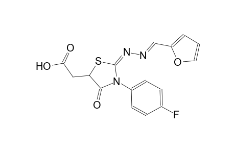 {(2E)-3-(4-fluorophenyl)-2-[(2E)-2-(2-furylmethylene)hydrazono]-4-oxo-1,3-thiazolidin-5-yl}acetic acid