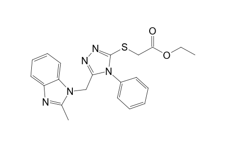 2-[[5-[(2-methyl-1-benzimidazolyl)methyl]-4-phenyl-1,2,4-triazol-3-yl]thio]acetic acid ethyl ester