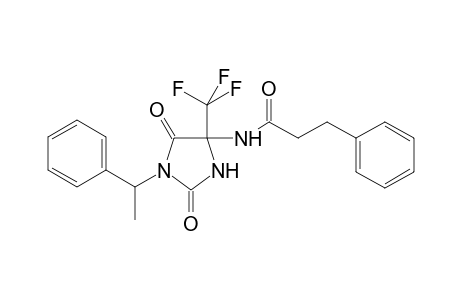 N-[2,5-bis(oxidanylidene)-1-(1-phenylethyl)-4-(trifluoromethyl)imidazolidin-4-yl]-3-phenyl-propanamide