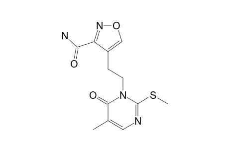 4-[2-(5-METHYL-2-METHYLSULFANYL-6-OXO-1,6-DIHYDROPYRIMIDIN-1-YL)-ETHYL]-ISOXAZOLE-3-CARBOXAMIDE