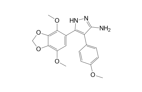 4-(4-METHOXYPHENYL)-5-(2,5-DIMETHOXY-4,5-METHYLENEDIOXYPHENYL)-1-H-PYRAZOL-3-AMINE