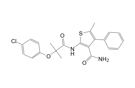 2-{[2-(4-chlorophenoxy)-2-methylpropanoyl]amino}-5-methyl-4-phenyl-3-thiophenecarboxamide