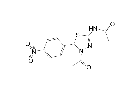 N-[4-acetyl-5-(4-nitrophenyl)-4,5-dihydro-1,3,4-thiadiazol-2-yl]acetamide