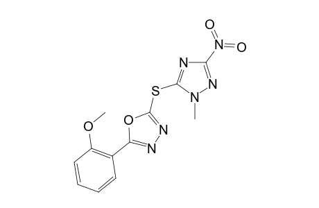 1,3,4-Oxadiazole, 2-(2-methoxyphenyl)-5-[(1-methyl-3-nitro-1H-1,2,4-triazol-5-yl)thio]-