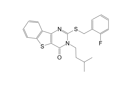 2-[(2-fluorobenzyl)sulfanyl]-3-isopentyl[1]benzothieno[3,2-d]pyrimidin-4(3H)-one