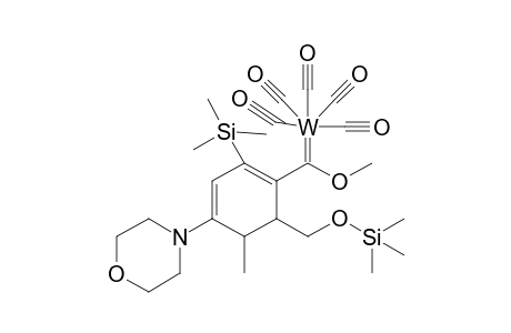 Pentacarbonyl{methoxy[3-methyl-4-morpholino-6-trimethylsilyl-2-trimethylsilyloxymethyl-4,6-cyclohexadienyl]methylene}tungsten(0)