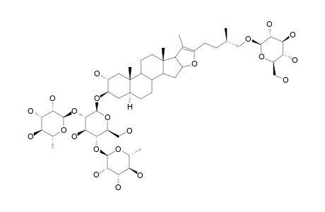 TUBEROSIDE-B;26-O-BETA-D-GLUCOPYRANOSYL-(25S)-5-ALPHA-FUROST-20(22)-ENE-2-ALPHA,3-BETA,26-TRIOL-3-O-ALPHA-L-RHAMNOPYRANOSYL-(1->2)-[ALPHA-L-RHAMNOP