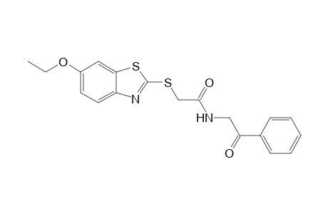 2-[(6-ethoxy-1,3-benzothiazol-2-yl)sulfanyl]-N-(2-oxo-2-phenylethyl)acetamide