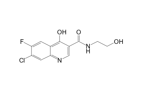 7-Chloro-6-fluoro-4-hydroxyquinoline-3-carboxamide, N-(2-hydroxyethyl)-