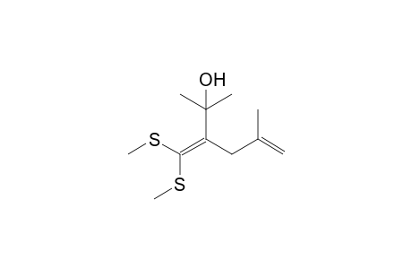 2-Methyl-3-[bis(methylthio)methylene]-5-methylenehexan-2-ol