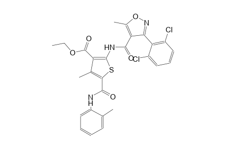 Ethyl 2-({[3-(2,6-dichlorophenyl)-5-methyl-4-isoxazolyl]carbonyl}amino)-4-methyl-5-(2-toluidinocarbonyl)-3-thiophenecarboxylate