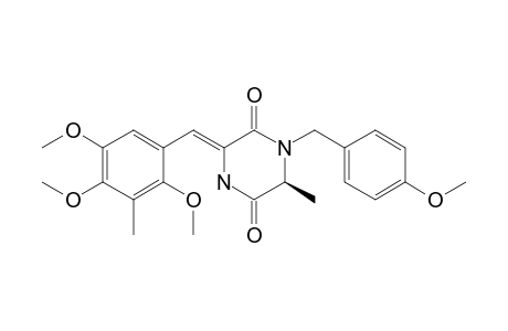 (-)-(6S)-(Z)-(4-methoxybenzyl)-3-(2,4,5-trimethoxy-3-methylbenzylidene)-6-methylpiperazine-2,5-dione