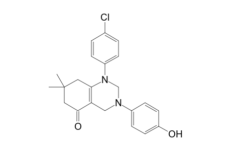 1-(4-Chlorophenyl)-7,7-dimethyl-3-(4-hydroxyphenyl)-5-oxo-1,2,3,4,5,6,7,8-octahydroquinazoline