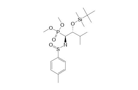 (S(S),1R,2S)-(+)-DIMETHYL-1-(PARA-TOLUENESULFINYLAMINO)-2-(TERT.-BUTYLDIMETHYLSILYLOXY)-3-METHYLBUTYLPHOSPHONATE